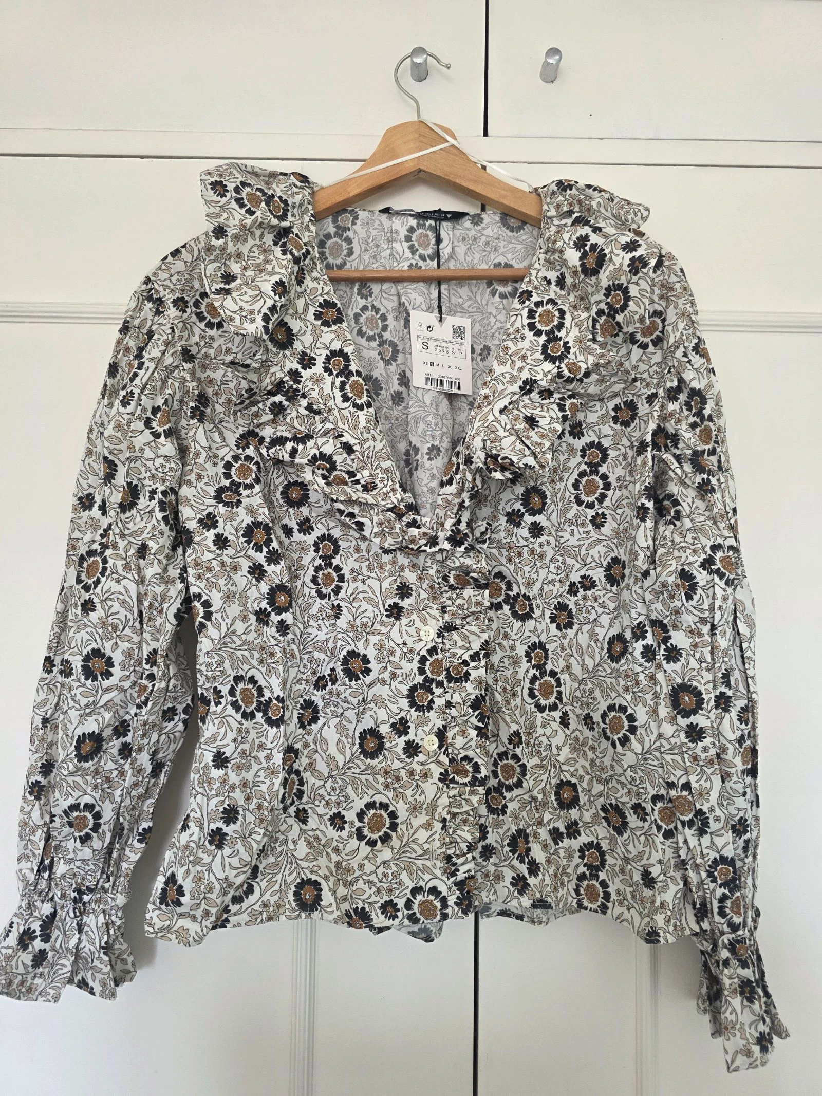 Beige/Brown New Blouse | Zara | Size S – photo 2